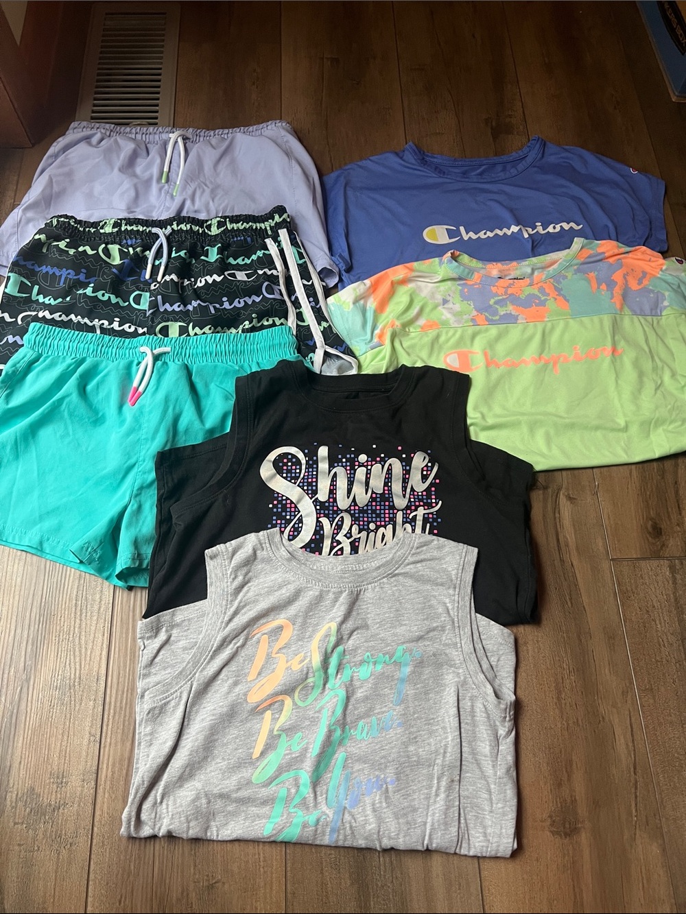 Champion & Graphic Active Tops and Shorts - Multi Color Set